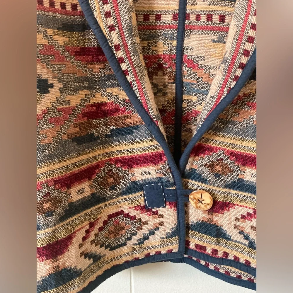Flashback Women’s SZ L Blazer Southwestern design 100% cotton